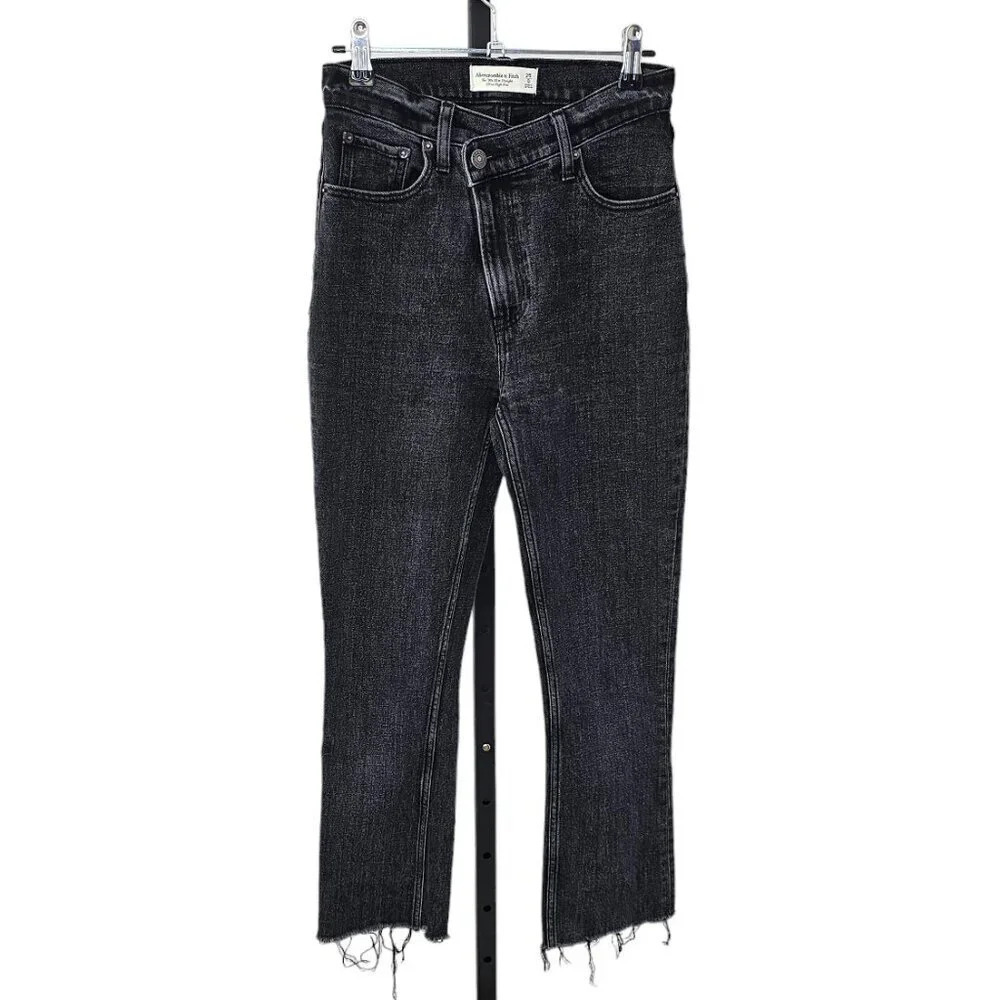 Abercrombie & Fitch The 90's Slim Straight Ultra High Rise Crossover Jeans Sz 25